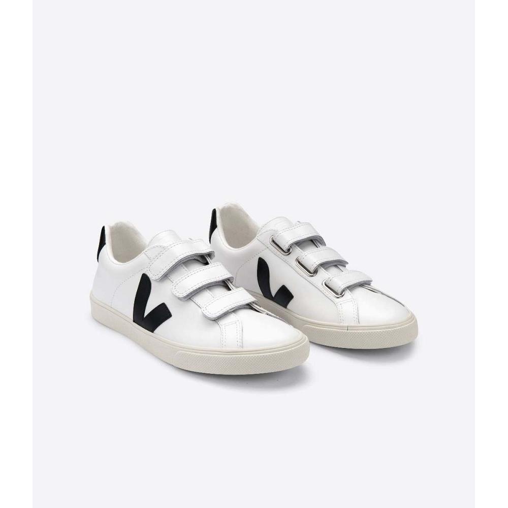 Veja 3-LOCK LEATHER Tornacipő Férfi White/Black | HU 300NWY